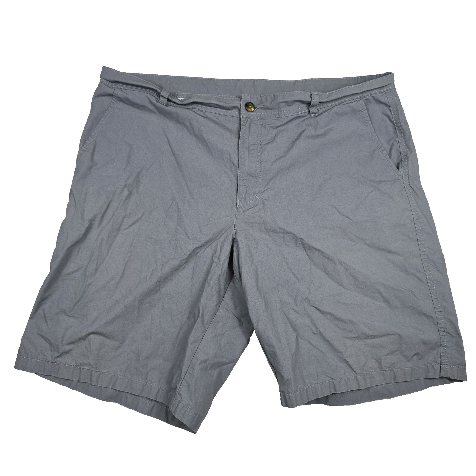 Columbia Men's 38w 10l Shorts Gray Flat Front Chino Lightweight Slit Pockets